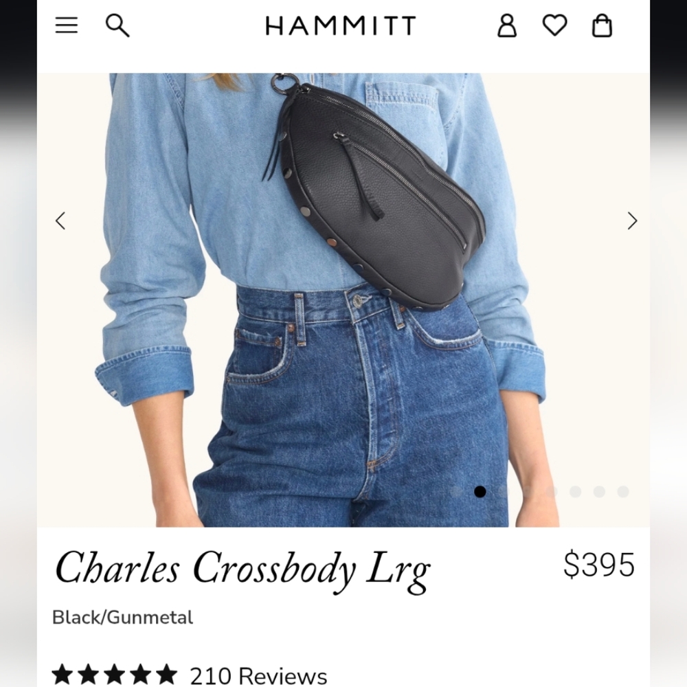Hammitt Black Charles Crossbody Bag Large